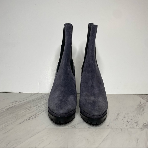 All Saints Sahara Gray Suede Snakeskin Heeled Boot 11 - Picture 2 of 16